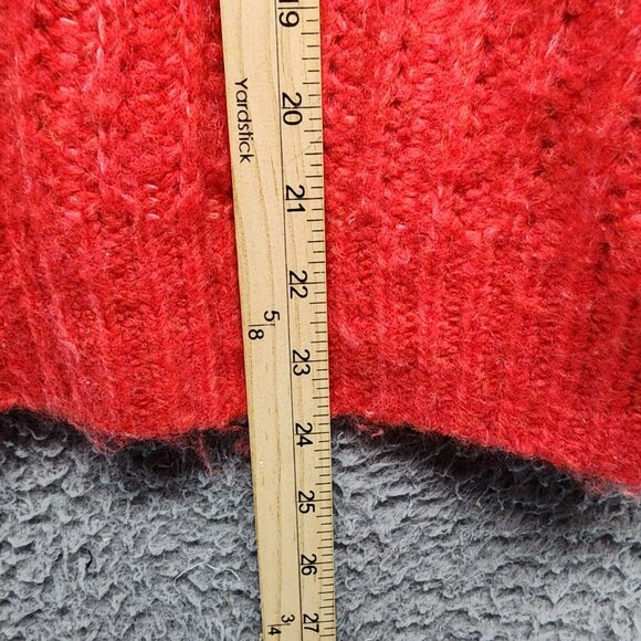 Free People Sweater Womens Small Red Knit Carter Oversized Boho - Picture 6 of 10
